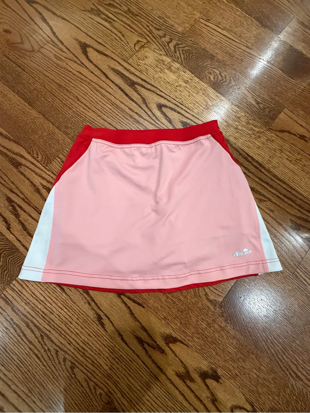 ellesse Pink Mini Skirt with Red and White Accents